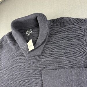 Gap Sweater Men's 2XL Blue Shawl Collar Knit Preppy Minimalist Formal Dress NEW